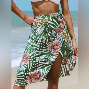 Floral Tropical Skirt cupshe beach skirt